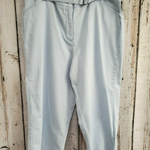 Women's Size 16P petite Lands' End Cropped Pants Capris blue white striped new - Picture 7 of 7
